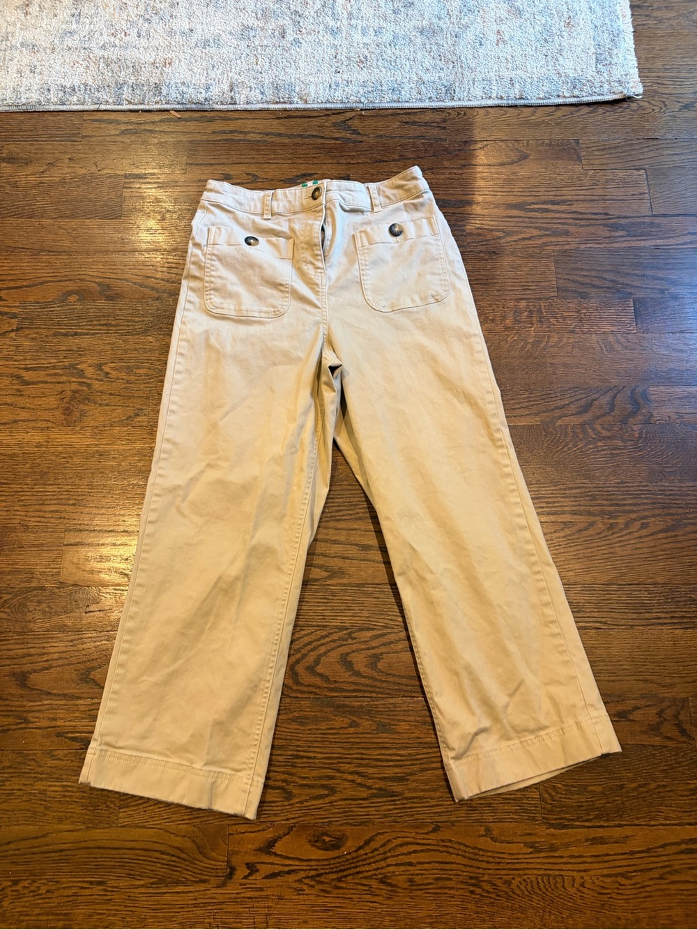 Boden women’s  Beige Wide-Leg Cotton Pants